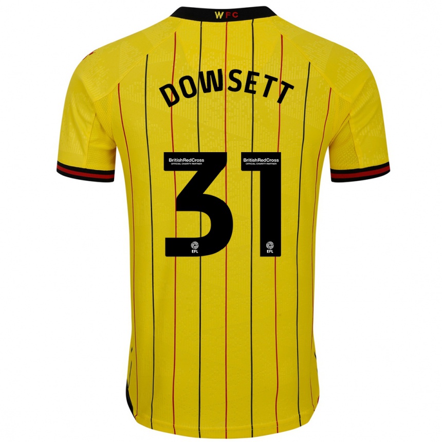 Men Football Rebekah Dowsett #31 Yellow Black Home Jersey 2024/25 T-Shirt Australia