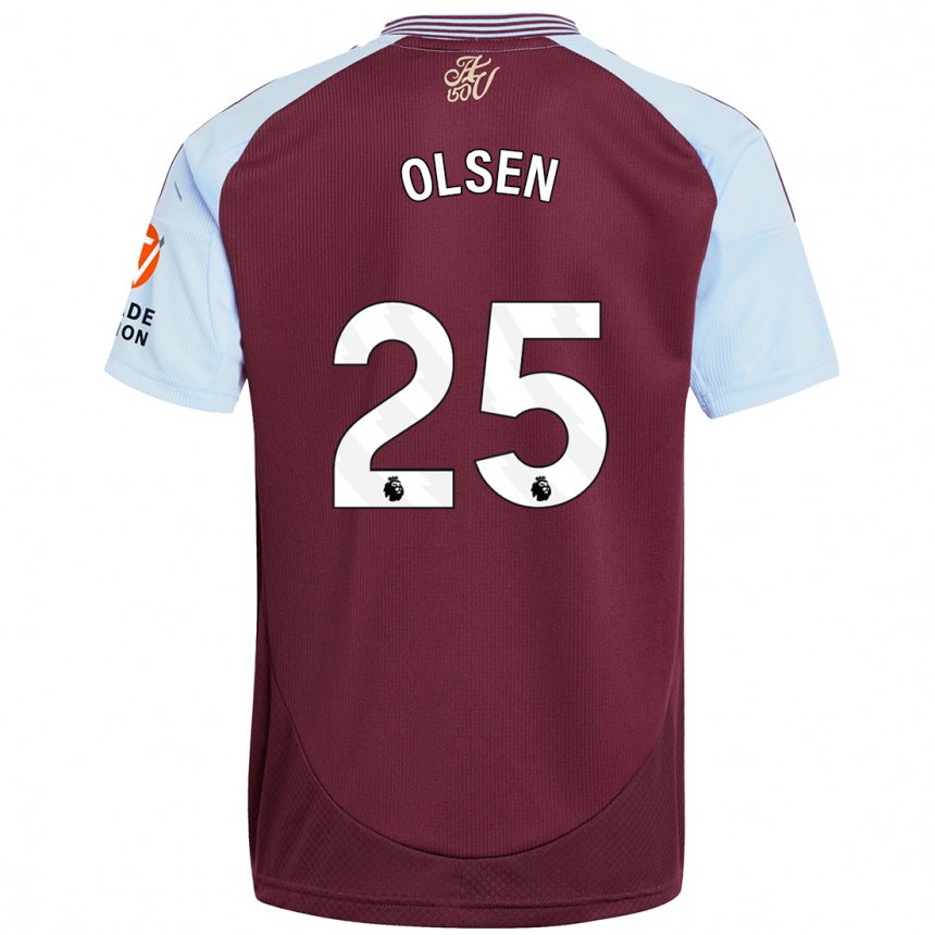 Men Football Robin Olsen #25 Burgundy Sky Blue Home Jersey 2024/25 T-Shirt Australia