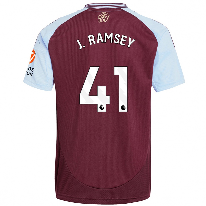 Men Football Jacob Ramsey #41 Burgundy Sky Blue Home Jersey 2024/25 T-Shirt Australia