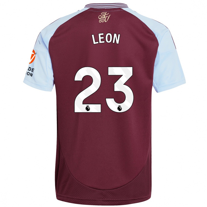 Men Football Adriana Leon #23 Burgundy Sky Blue Home Jersey 2024/25 T-Shirt Australia