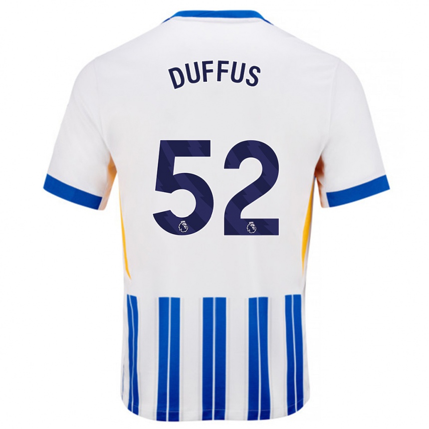 Men Football Josh Duffus #52 White Blue Pinstripes Home Jersey 2024/25 T-Shirt Australia