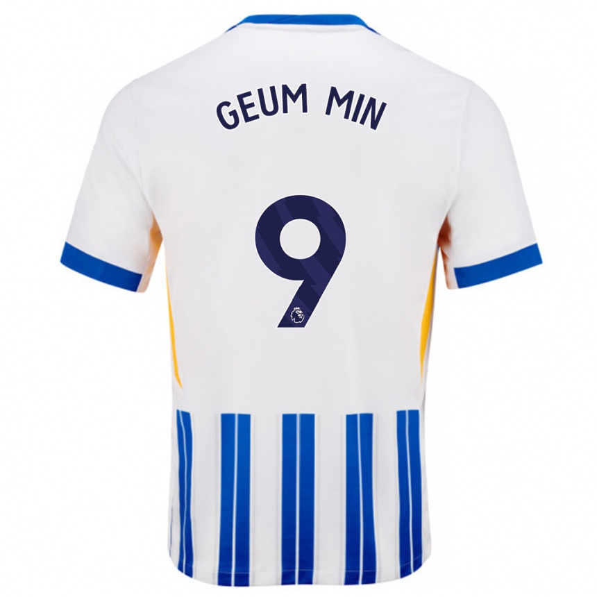 Men Football Lee Geum-Min #9 White Blue Pinstripes Home Jersey 2024/25 T-Shirt Australia