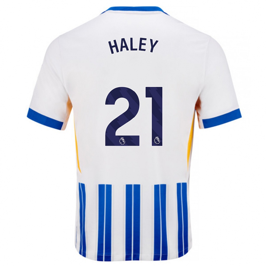 Men Football Madison Haley #21 White Blue Pinstripes Home Jersey 2024/25 T-Shirt Australia