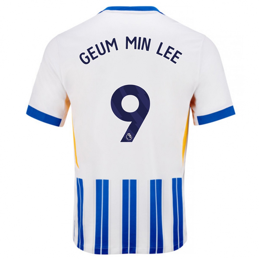 Men Football Lee Geum-Min #9 White Blue Pinstripes Home Jersey 2024/25 T-Shirt Australia