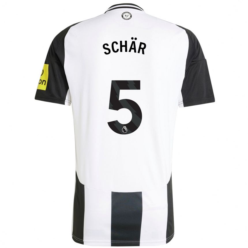 Men Football Fabian Schär #5 White Black Home Jersey 2024/25 T-Shirt Australia