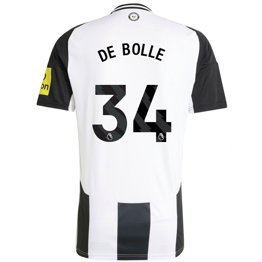 Men Football Lucas De Bolle #34 White Black Home Jersey 2024/25 T-Shirt Australia