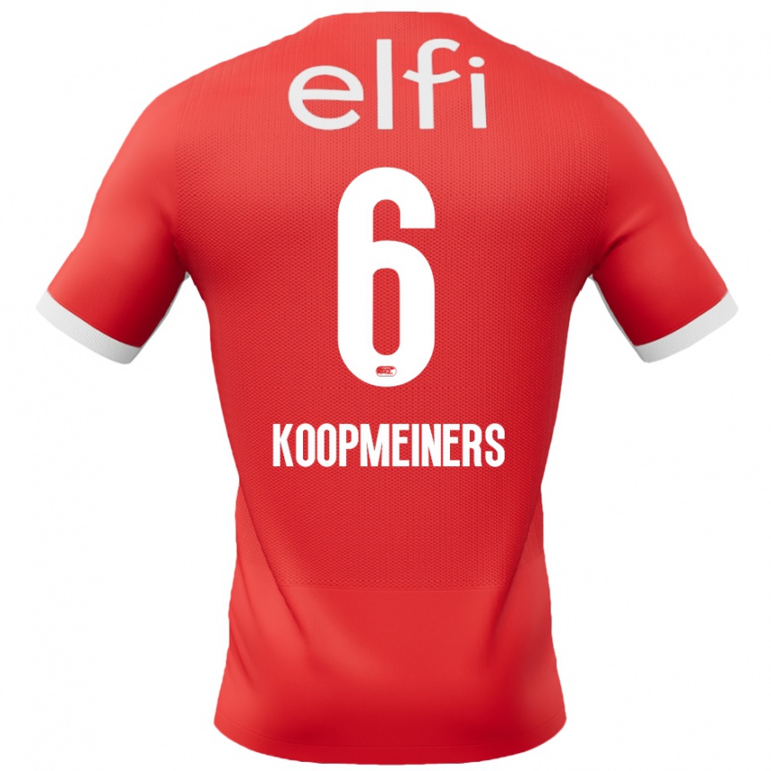 Men Football Peer Koopmeiners #6 Red White Home Jersey 2024/25 T-Shirt Australia