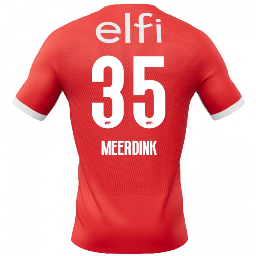 Men Football Mexx Meerdink #35 Red White Home Jersey 2024/25 T-Shirt Australia