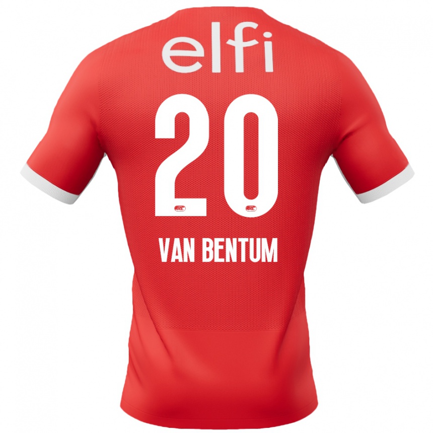 Men Football Mirte Van Bentum #20 Red White Home Jersey 2024/25 T-Shirt Australia