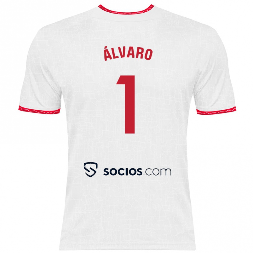 Men Football Álvaro Fernández #1 White Red Home Jersey 2024/25 T-Shirt Australia