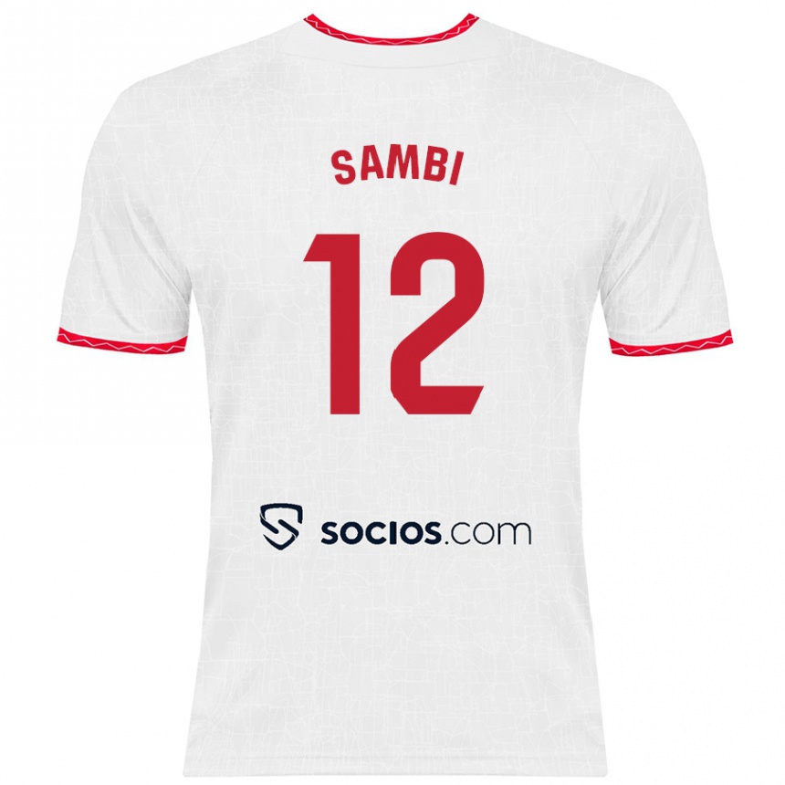 Men Football Albert Sambi Lokonga #12 White Red Home Jersey 2024/25 T-Shirt Australia