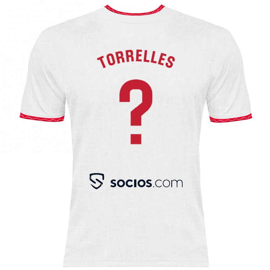 Men Football Genís Torrelles #0 White Red Home Jersey 2024/25 T-Shirt Australia