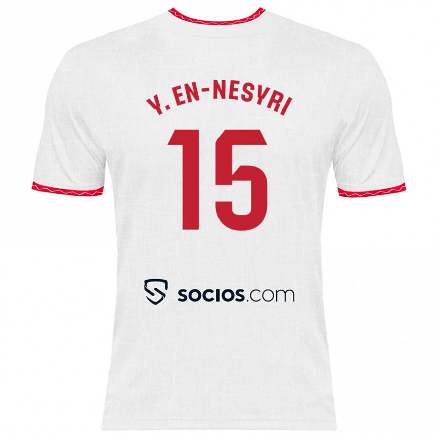 Men Football Youssef En-Nesyri #15 White Red Home Jersey 2024/25 T-Shirt Australia