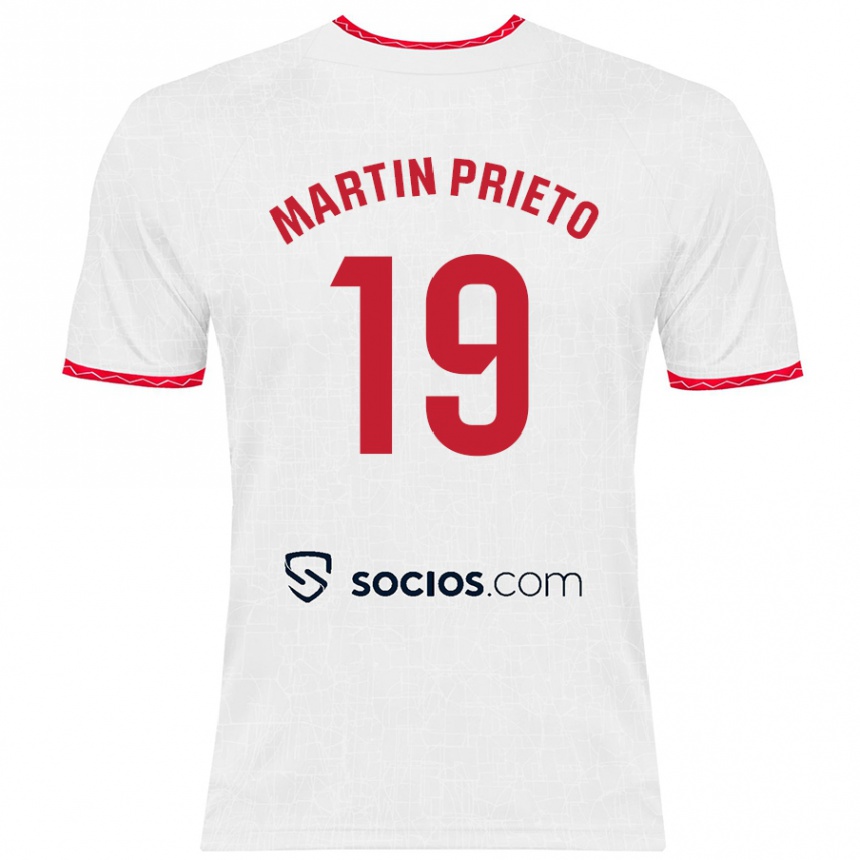 Men Football Cristina Martín-Prieto Gutiérrez #19 White Red Home Jersey 2024/25 T-Shirt Australia