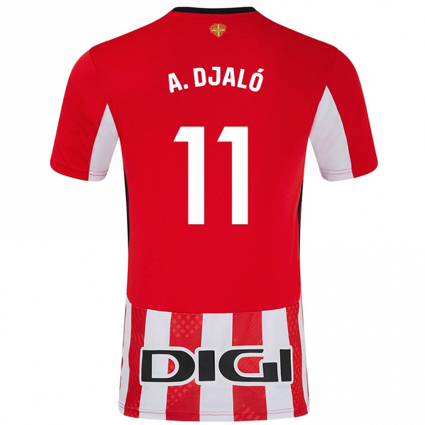 Men Football Álvaro Djaló #11 Red White Home Jersey 2024/25 T-Shirt Australia