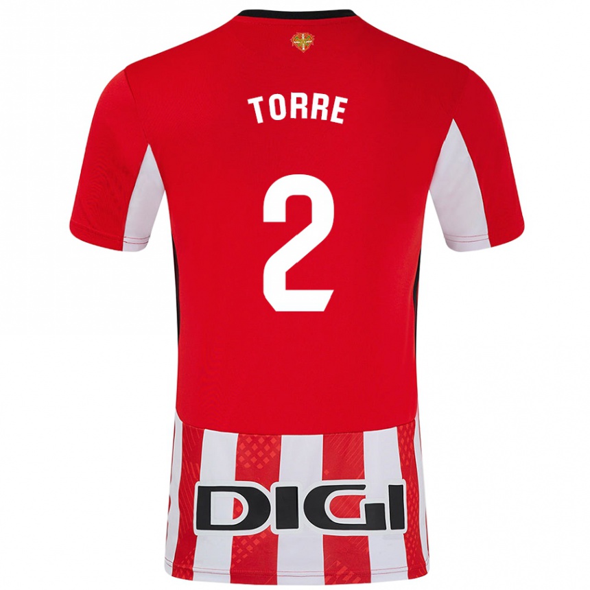 Men Football Maddi Torre #2 Red White Home Jersey 2024/25 T-Shirt Australia