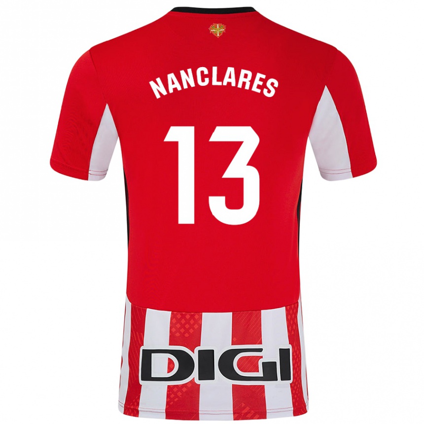 Men Football Adriana Nanclares #13 Red White Home Jersey 2024/25 T-Shirt Australia