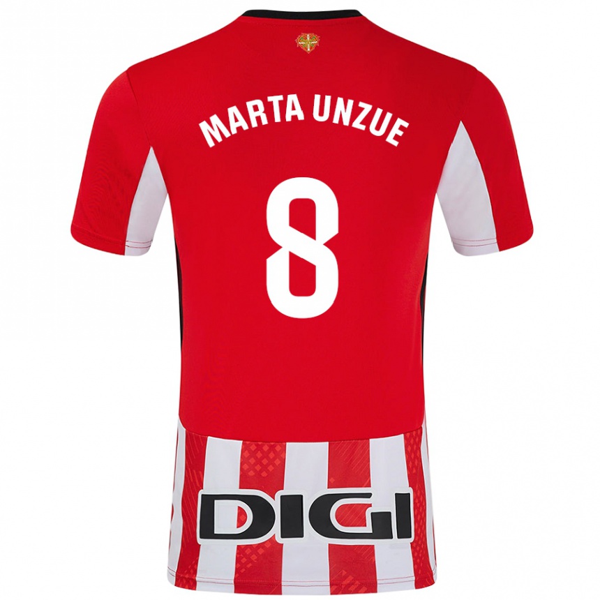 Men Football Marta Unzué Urdániz #8 Red White Home Jersey 2024/25 T-Shirt Australia