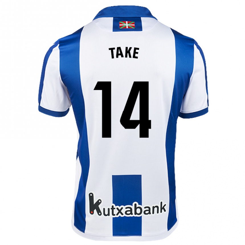 Men Football Takefusa Kubo #14 White Blue Home Jersey 2024/25 T-Shirt Australia