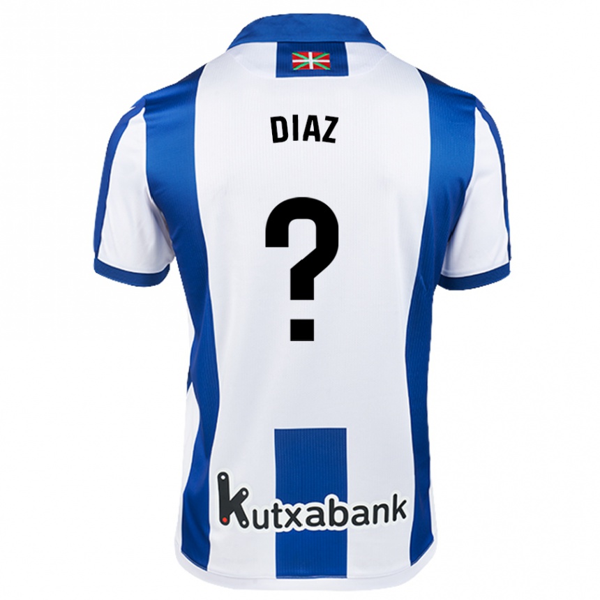 Men Football Dani Díaz #0 White Blue Home Jersey 2024/25 T-Shirt Australia