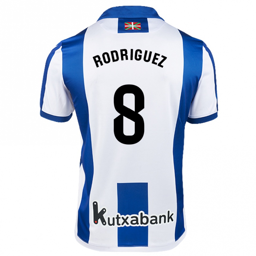 Men Football Mikel Rodriguez #8 White Blue Home Jersey 2024/25 T-Shirt Australia