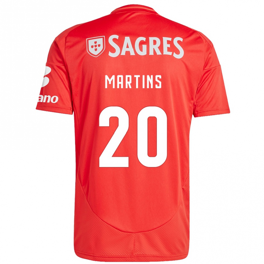 Men Football Lara Martins #20 Red White Home Jersey 2024/25 T-Shirt Australia