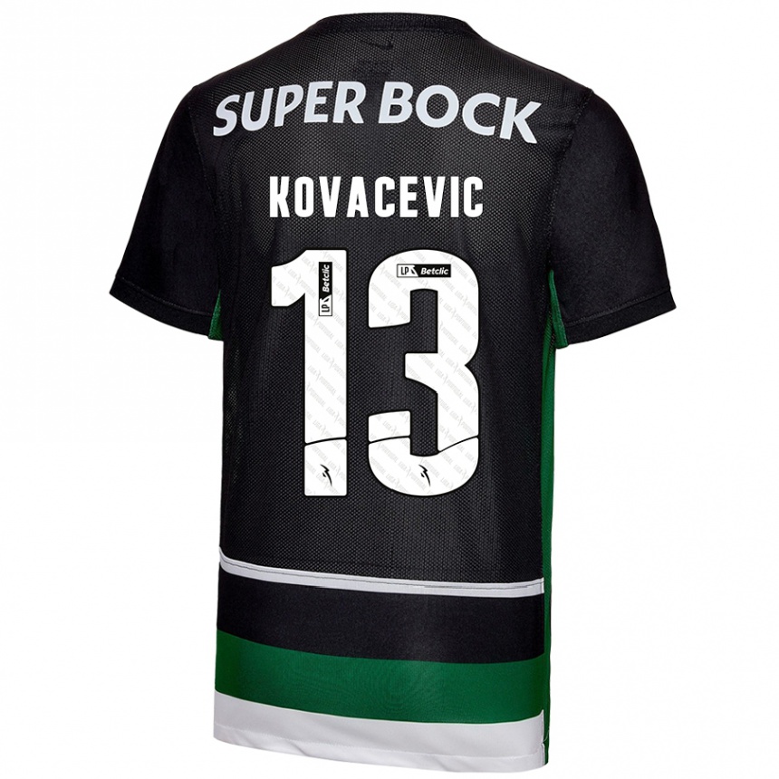 Men Football Vladan Kovacevic #13 Black White Green Home Jersey 2024/25 T-Shirt Australia