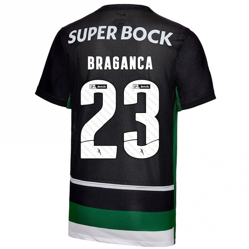 Men Football Daniel Bragança #23 Black White Green Home Jersey 2024/25 T-Shirt Australia