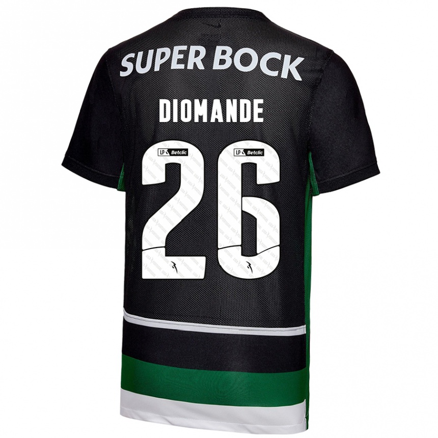 Men Football Ousmane Diomande #26 Black White Green Home Jersey 2024/25 T-Shirt Australia