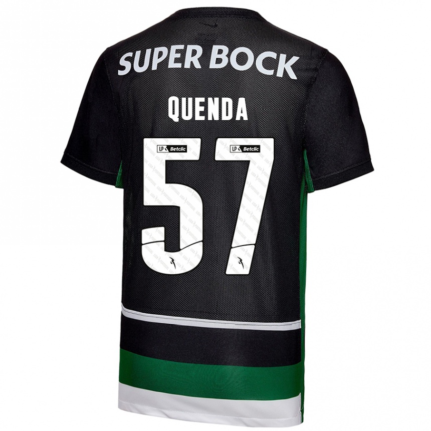 Men Football Geovany Quenda #57 Black White Green Home Jersey 2024/25 T-Shirt Australia