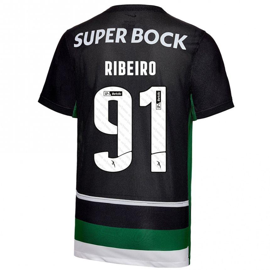 Men Football Rodrigo Ribeiro #91 Black White Green Home Jersey 2024/25 T-Shirt Australia