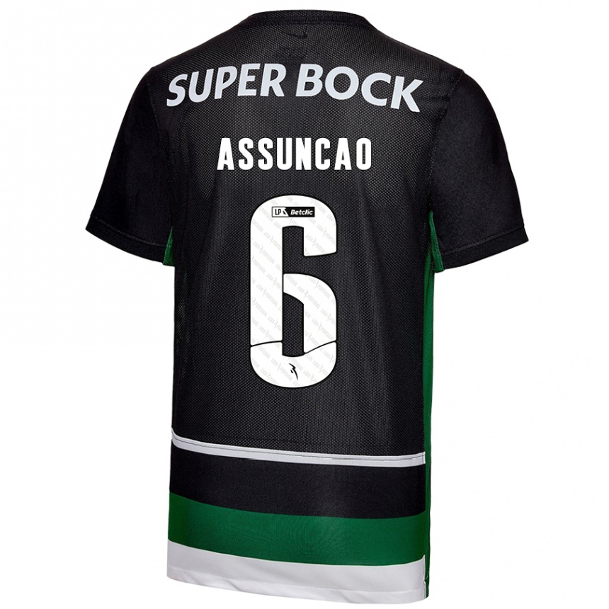 Men Football João Assunção #6 Black White Green Home Jersey 2024/25 T-Shirt Australia