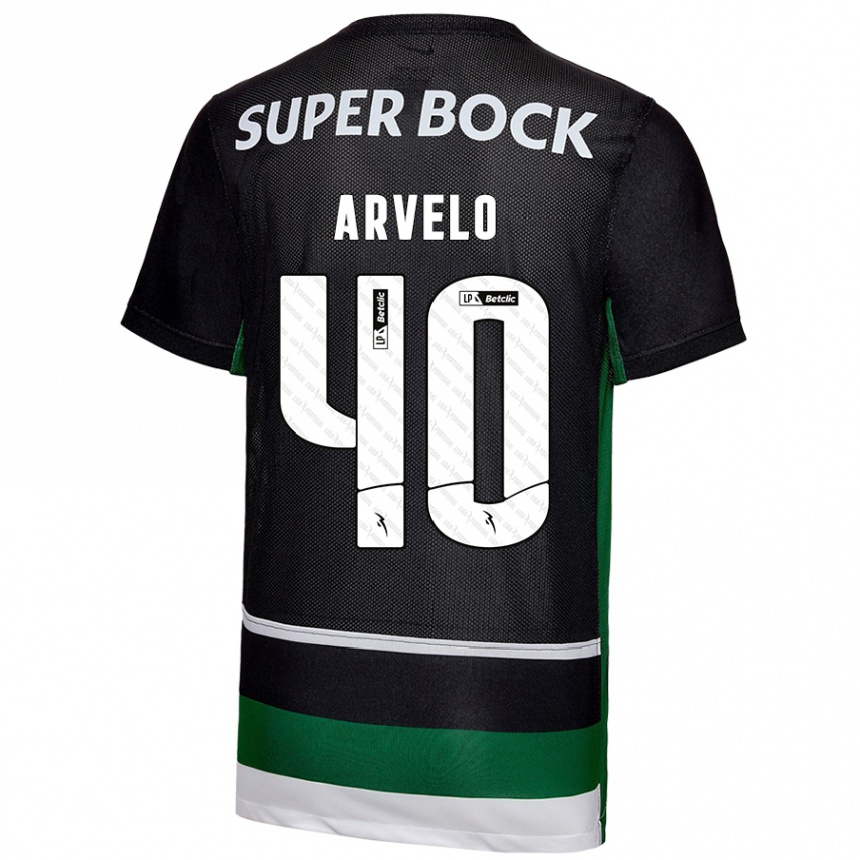 Men Football Adam Arvelo #40 Black White Green Home Jersey 2024/25 T-Shirt Australia