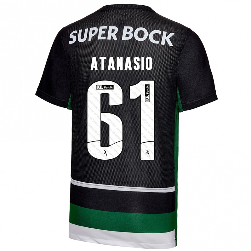 Men Football Atanásio #61 Black White Green Home Jersey 2024/25 T-Shirt Australia