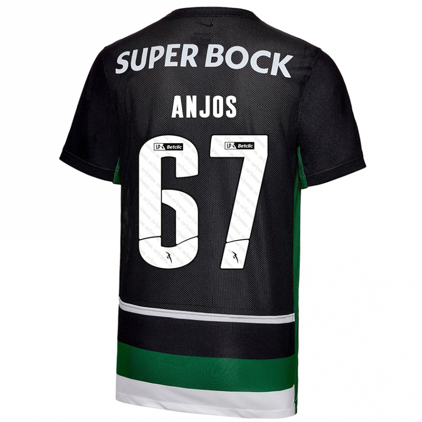 Men Football Lucas Anjos #67 Black White Green Home Jersey 2024/25 T-Shirt Australia