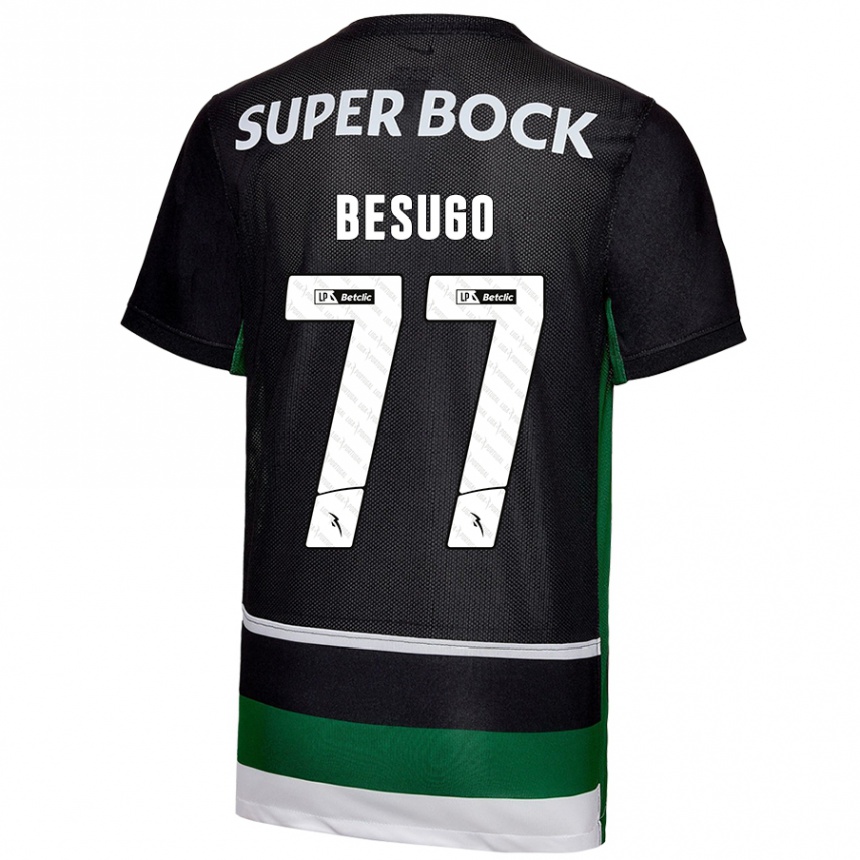 Men Football Rafael Besugo #77 Black White Green Home Jersey 2024/25 T-Shirt Australia