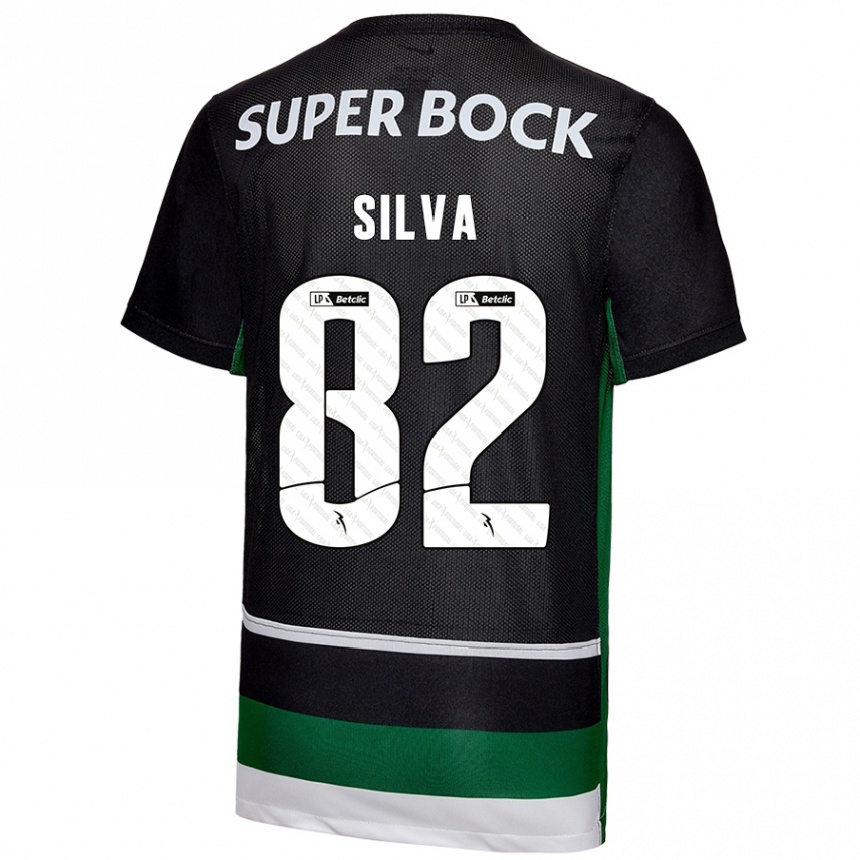 Men Football Gabriel Silva #82 Black White Green Home Jersey 2024/25 T-Shirt Australia