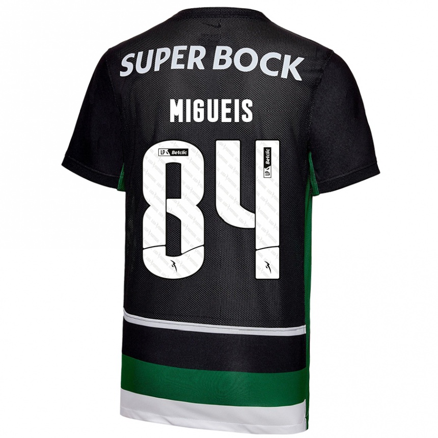 Men Football Pedro Miguéis #84 Black White Green Home Jersey 2024/25 T-Shirt Australia