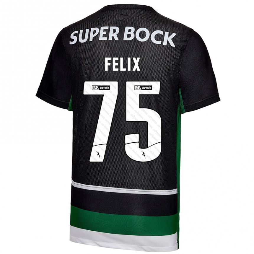 Men Football Vando Félix #75 Black White Green Home Jersey 2024/25 T-Shirt Australia