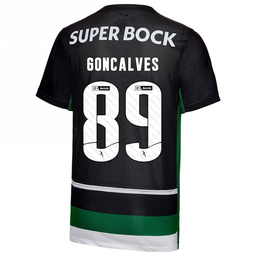 Men Football André Gonçalves #89 Black White Green Home Jersey 2024/25 T-Shirt Australia