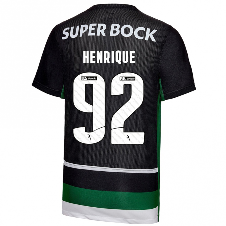 Men Football Eduardo Henrique #92 Black White Green Home Jersey 2024/25 T-Shirt Australia