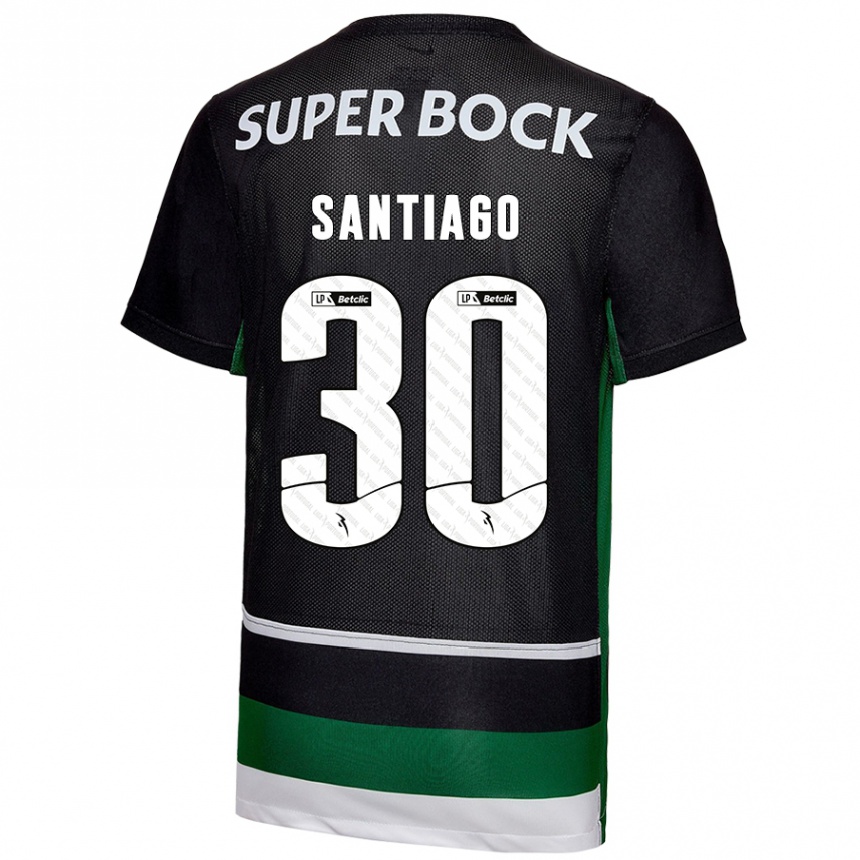 Men Football Carolina Santiago #30 Black White Green Home Jersey 2024/25 T-Shirt Australia