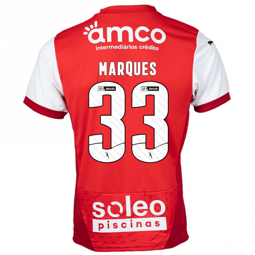 Men Football João Marques #33 Red White Home Jersey 2024/25 T-Shirt Australia