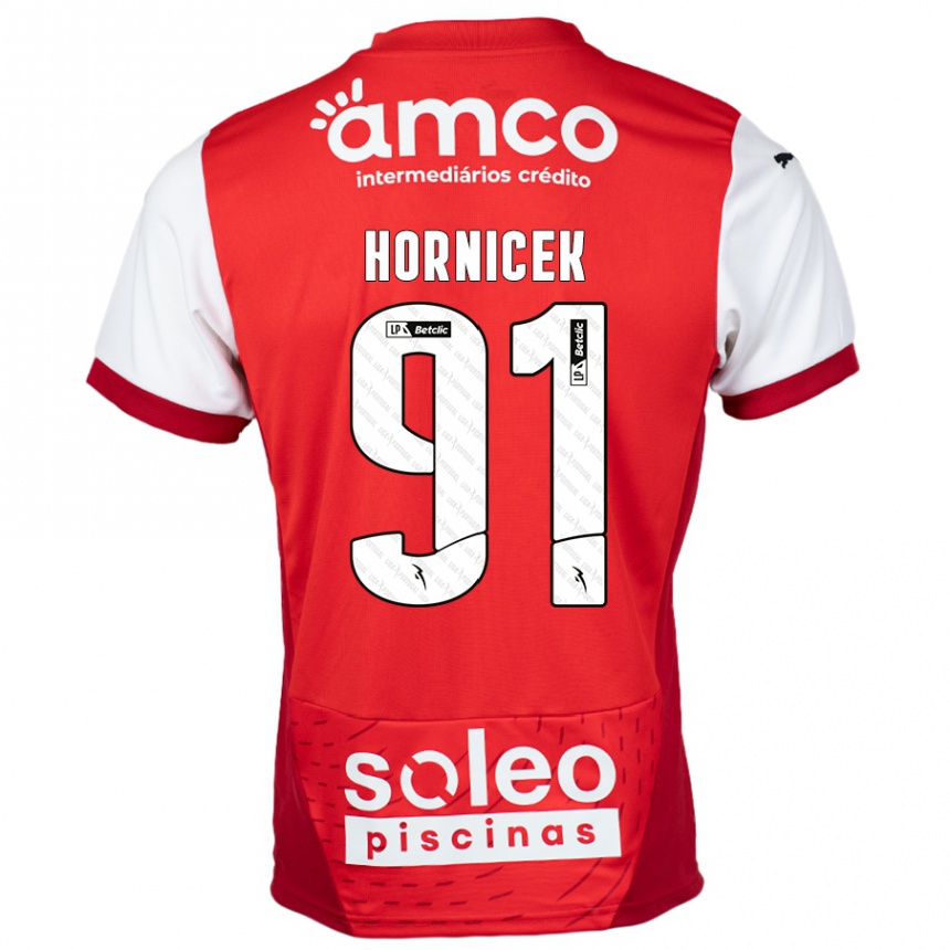 Men Football Lukas Hornicek #91 Red White Home Jersey 2024/25 T-Shirt Australia