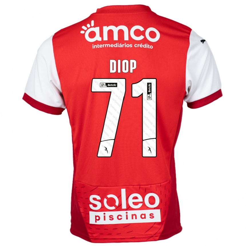 Men Football Mamadou Diop #71 Red White Home Jersey 2024/25 T-Shirt Australia