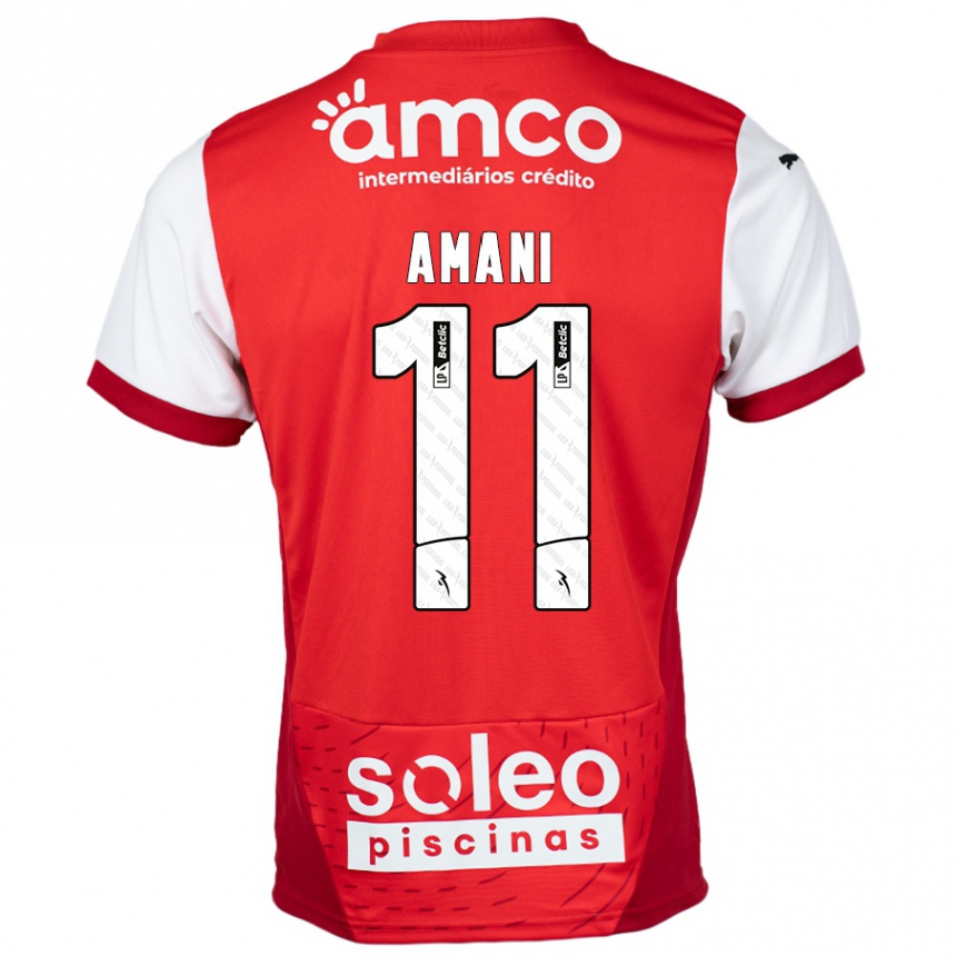 Men Football Jolina Amani #11 Red White Home Jersey 2024/25 T-Shirt Australia