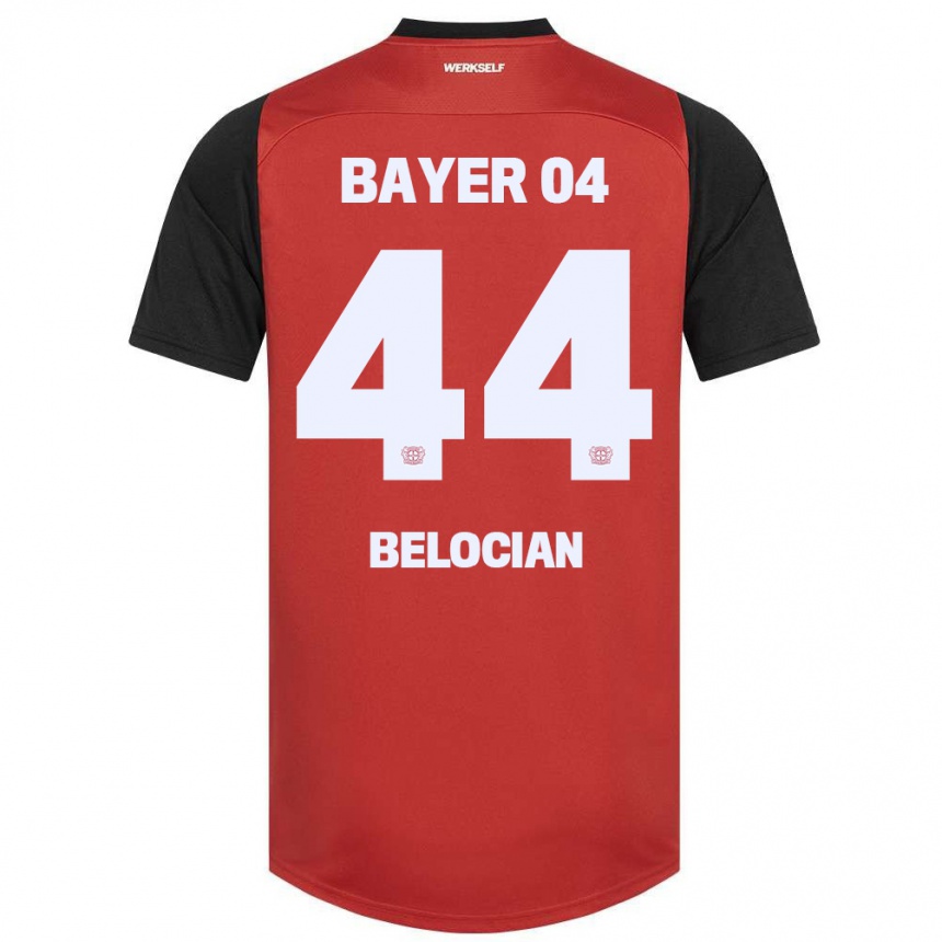 Men Football Jeanuël Belocian #44 Red Black Home Jersey 2024/25 T-Shirt Australia