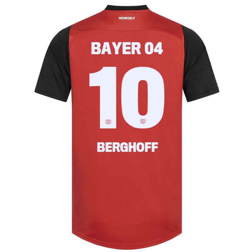 Men Football Jonah Berghoff #10 Red Black Home Jersey 2024/25 T-Shirt Australia