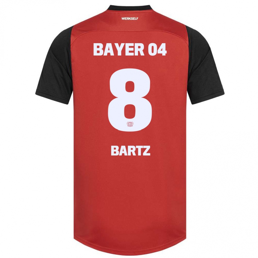 Men Football Paulina Bartz #8 Red Black Home Jersey 2024/25 T-Shirt Australia