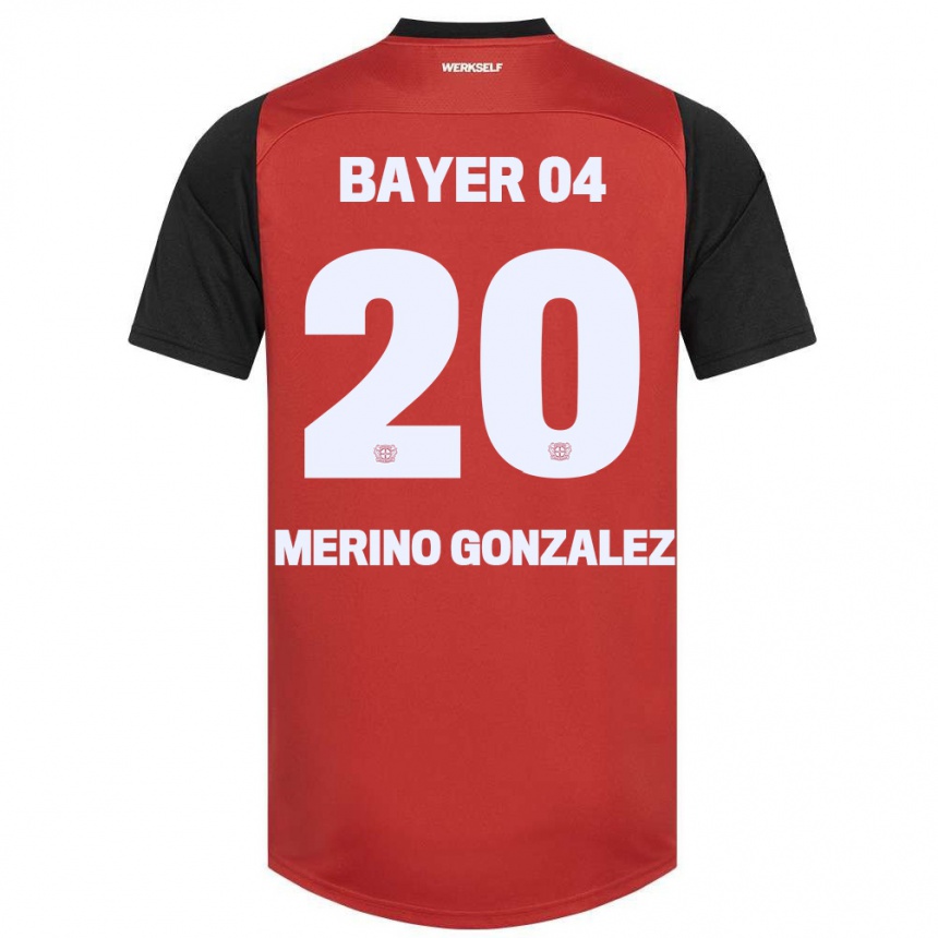 Men Football Estrella Merino Gonzalez #20 Red Black Home Jersey 2024/25 T-Shirt Australia